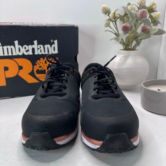 Timberland PRO Overdrive Composite Safety Toe Sneaker Black Women 8.5 Tried On - Picture 2 of 11